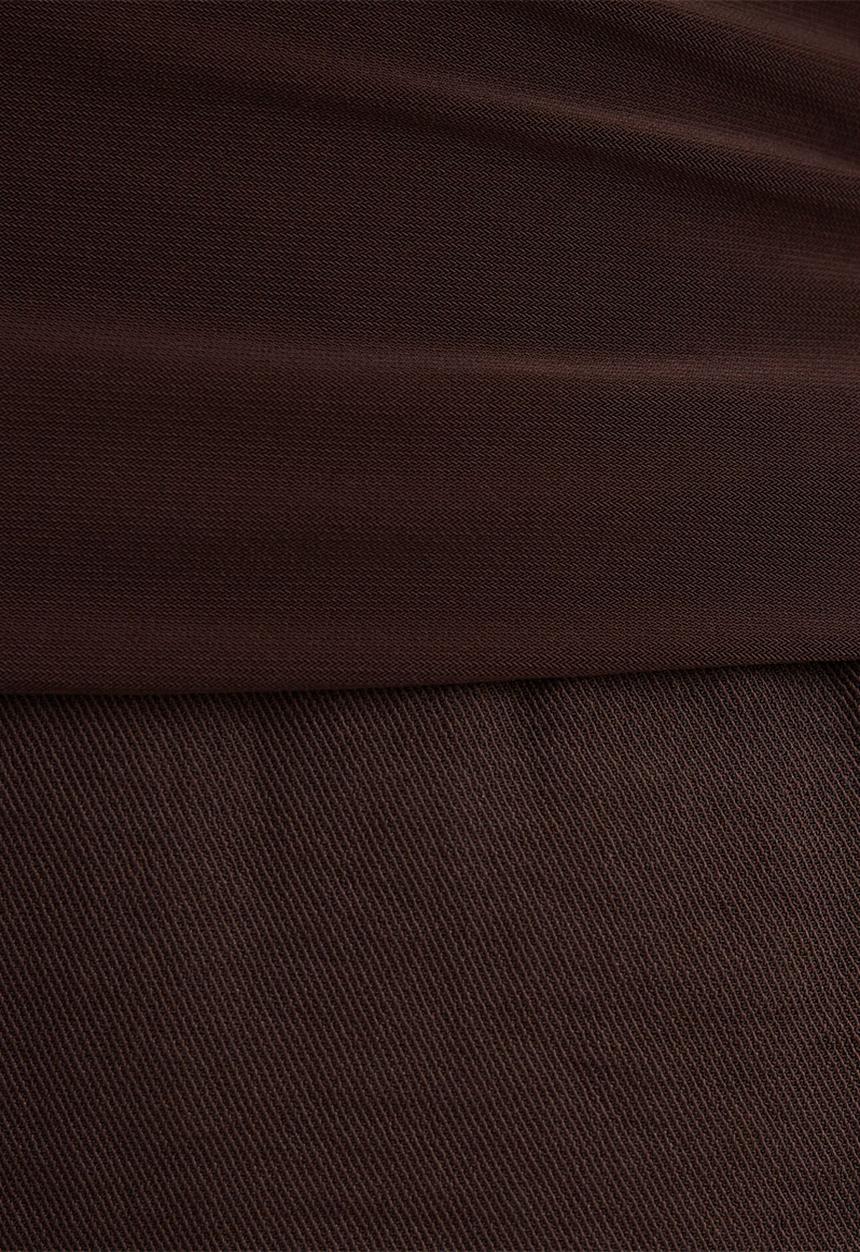 Forever New - Charlie long sleeve mini dress in dark chocolate