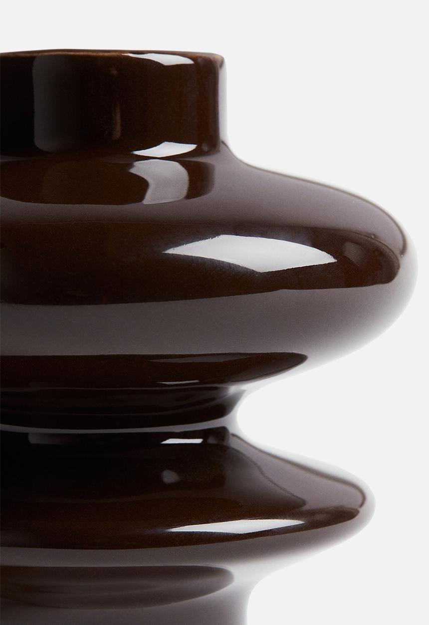 H&M - Extra-small tiered stoneware vase - brown