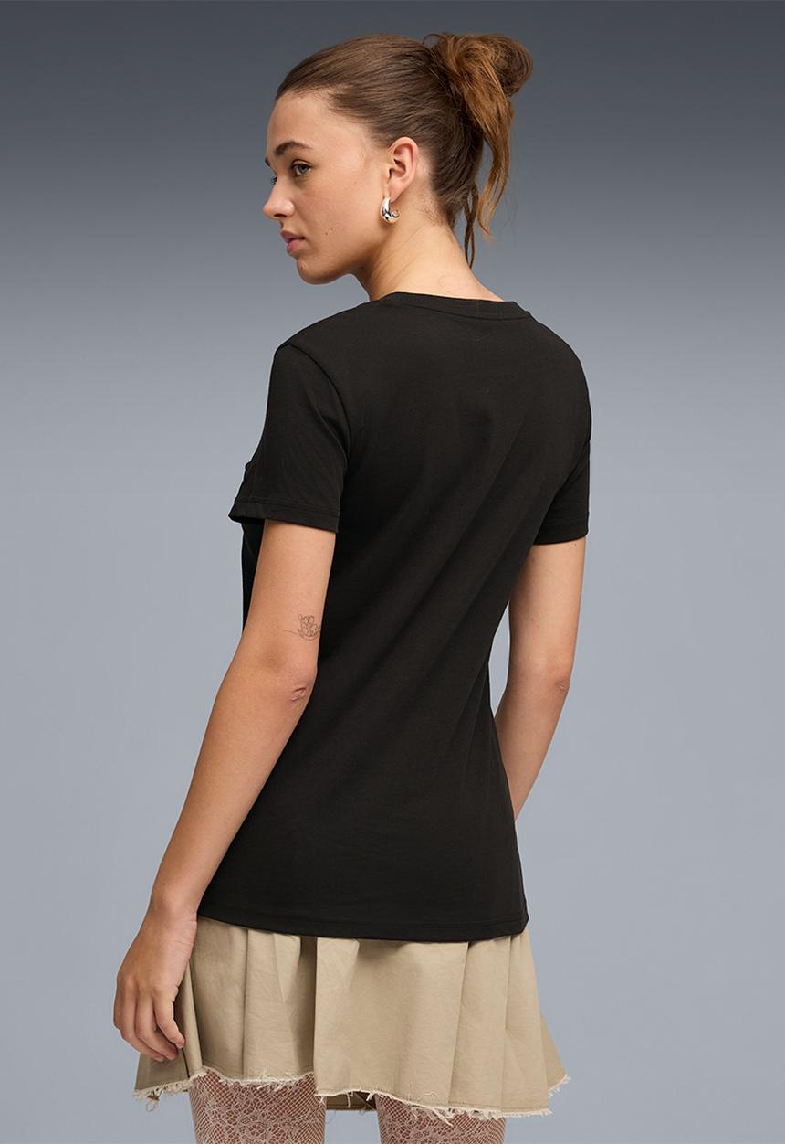PUMA - Ess Logo Lab Metallic Tee Wck-P - Puma Black-Puma Silver