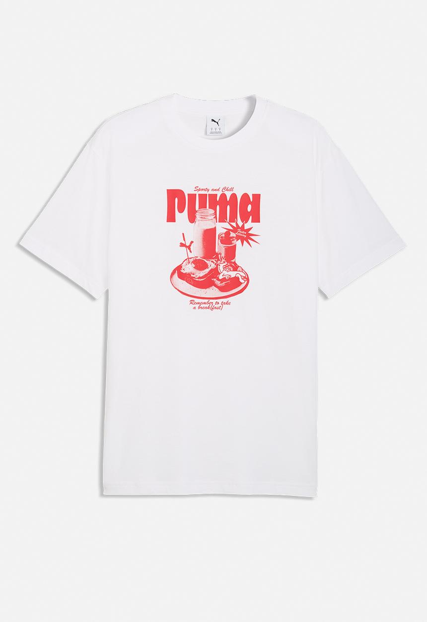 PUMA - GRAPHIC Breakfast Tee - PUMA White