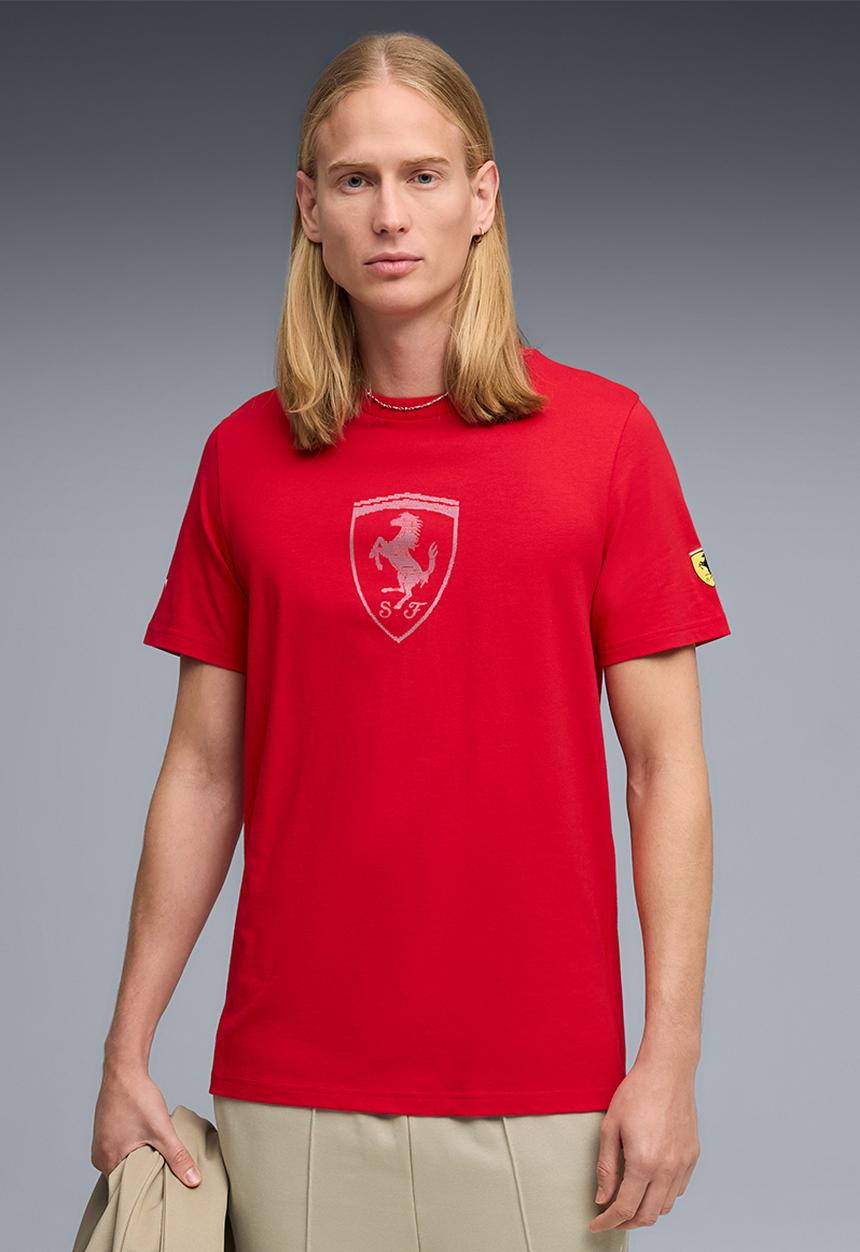 PUMA - Ferrari Tonal Shield Tee - Rosso Corsa