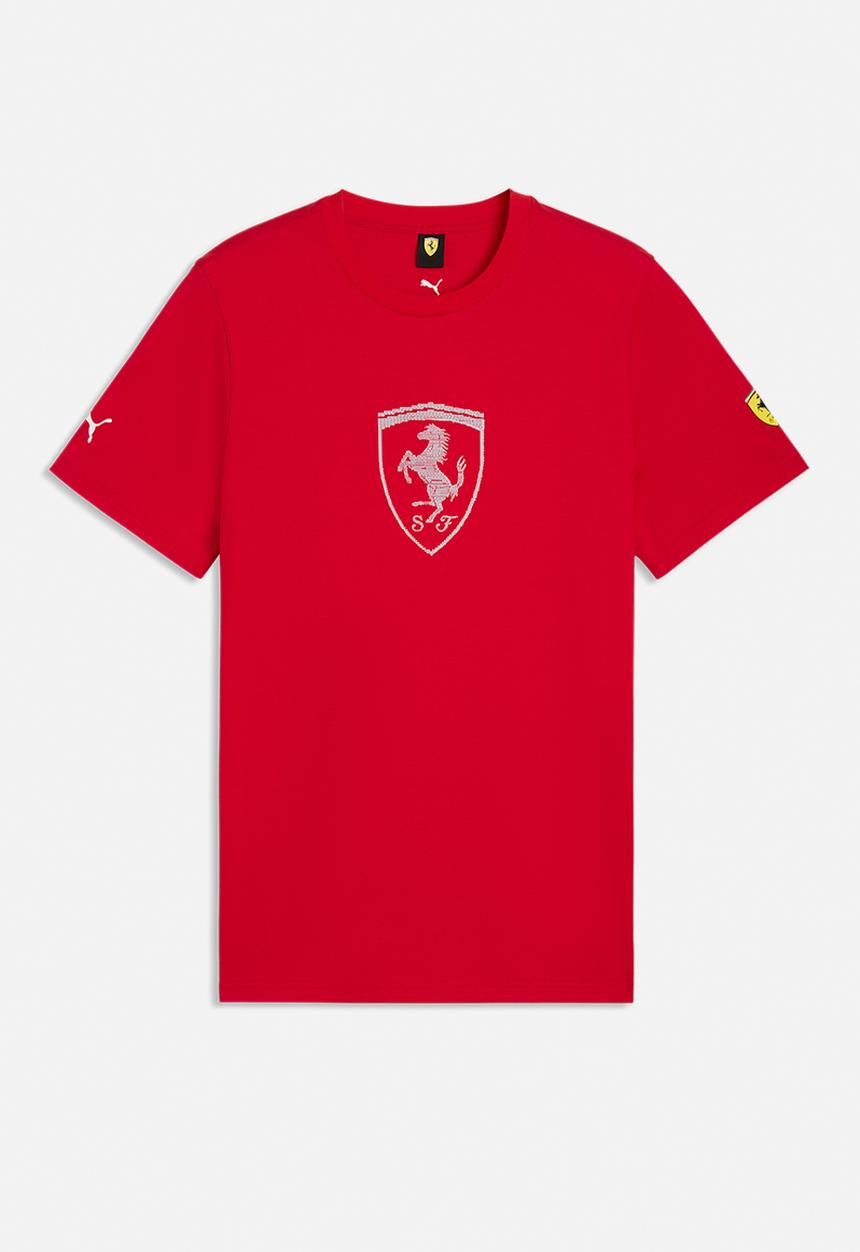 PUMA - Ferrari Tonal Shield Tee - Rosso Corsa