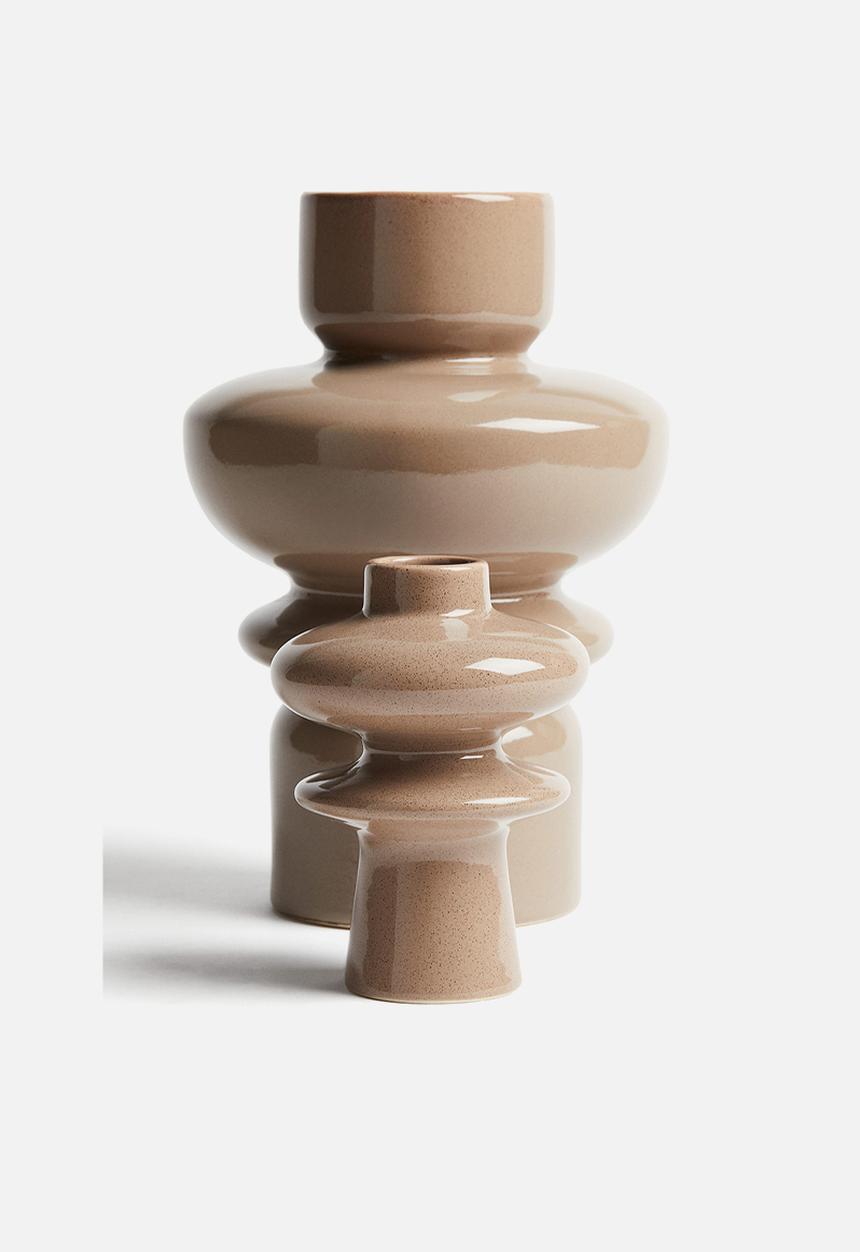 H&M - Extra-small tiered stoneware vase - beige