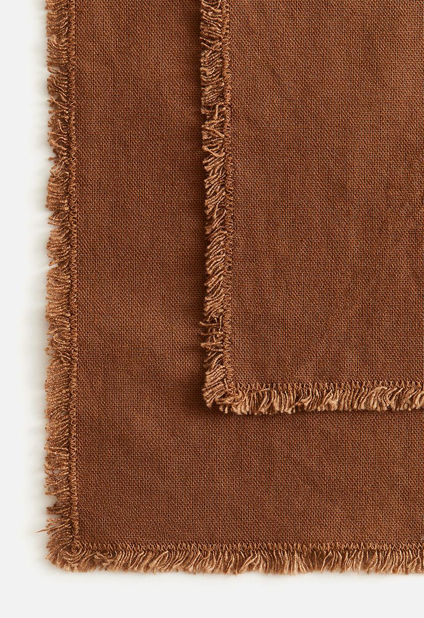H&M - 2-pack linen-blend place mats - brown