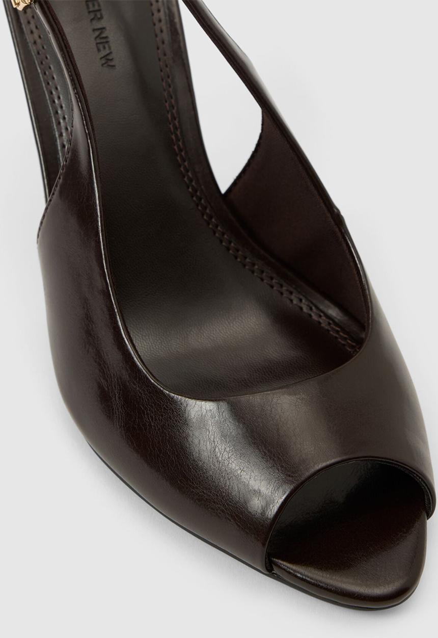 Forever New - Lana peep toe heeled slingback in chocolate brown