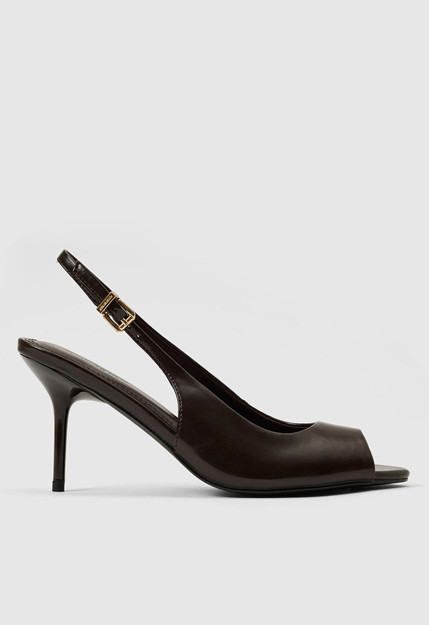 Forever New - Lana peep toe heeled slingback in chocolate brown