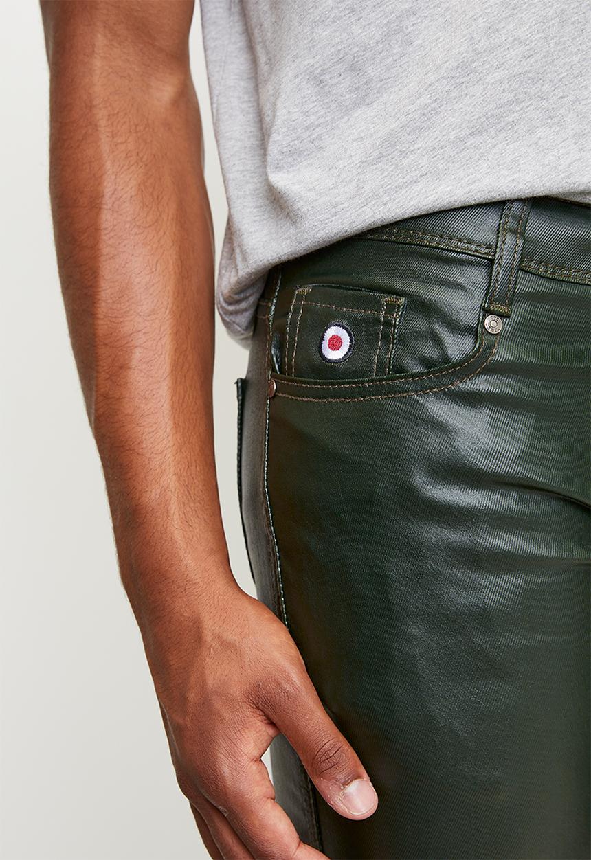 Ben Sherman - Wax Sheen Coated Slim Fit Denim - Army