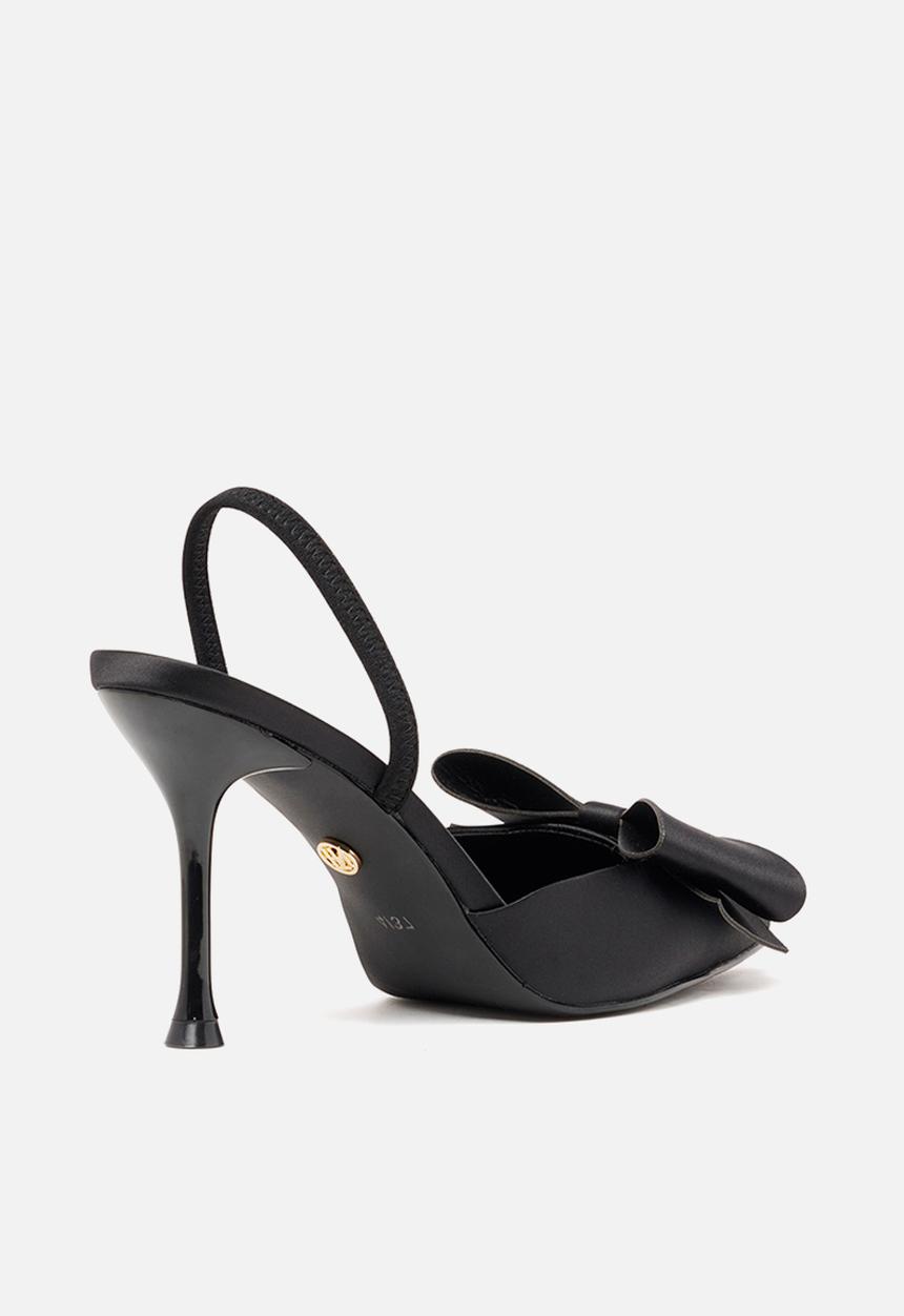 Forever New - Jenna bow trim slingback heel shoe in black