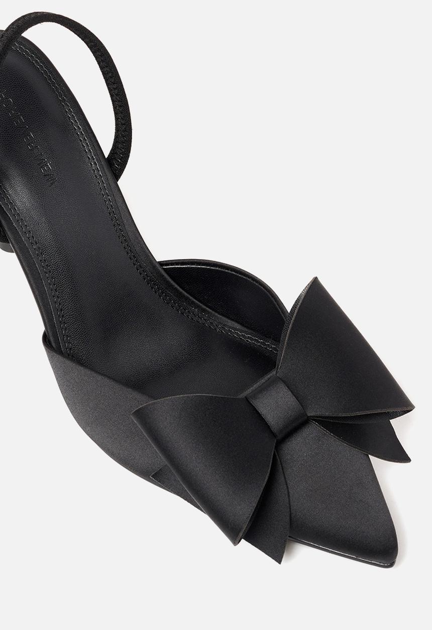 Forever New - Jenna bow trim slingback heel shoe in black