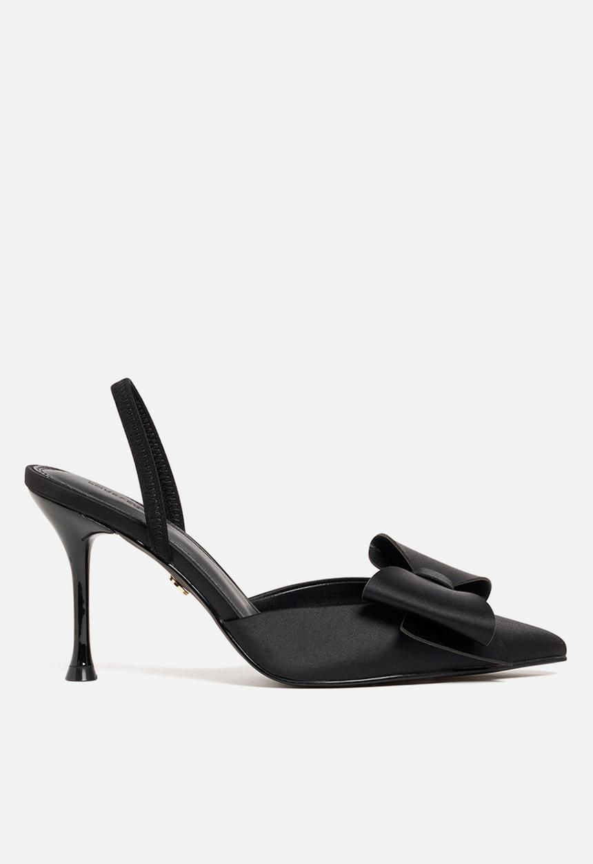 Forever New - Jenna bow trim slingback heel shoe in black