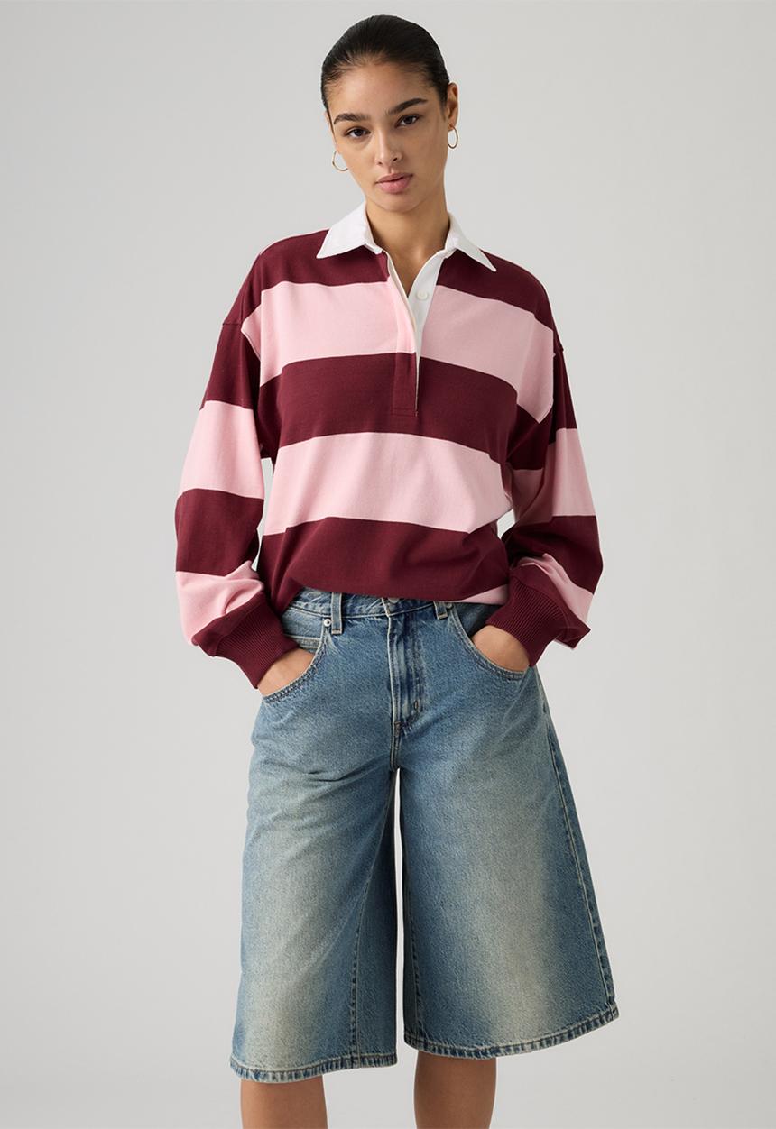 Levi’s® - Reenie rugby ls - katie stripe coral blush heavyweight jersey