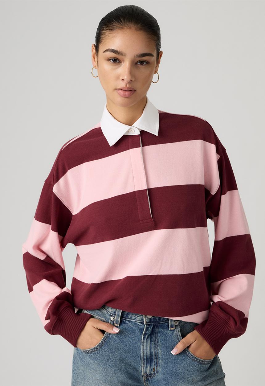 Levi’s® - Reenie rugby ls - katie stripe coral blush heavyweight jersey