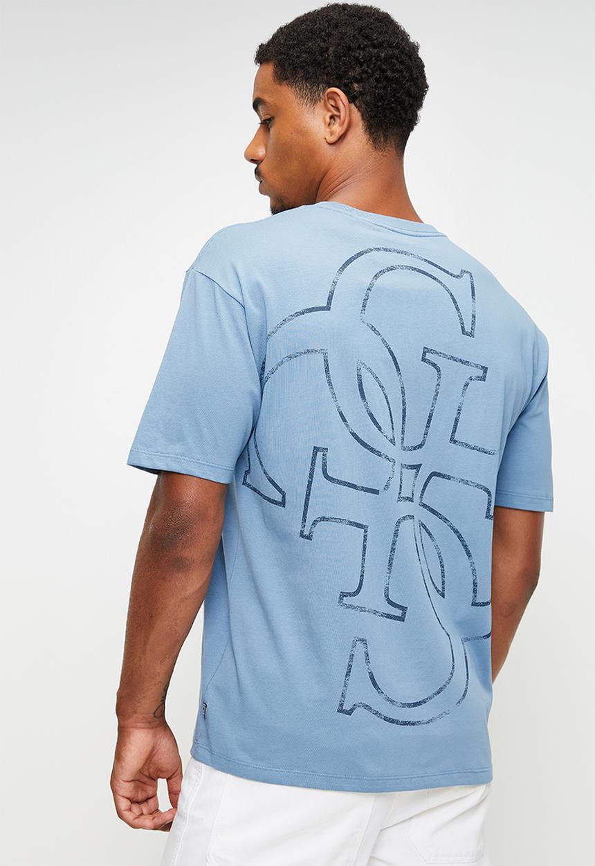 GUESS - Short sleeve  Bsc Dstrssd Quattro G Tee - Parisian Roof Blue