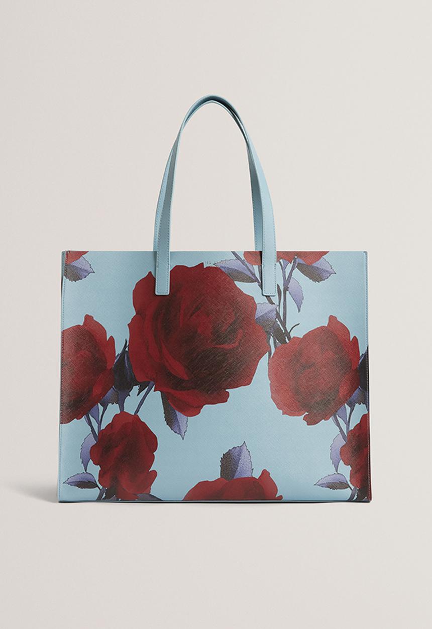 Ted Baker - Emberli east west printed tote bag - blue & red 