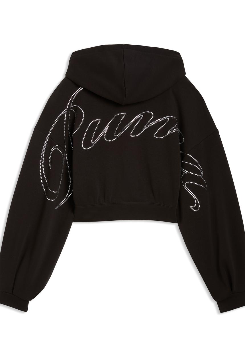 Essentials Graphic Bedazzled Fz Hoodie T - Puma Black