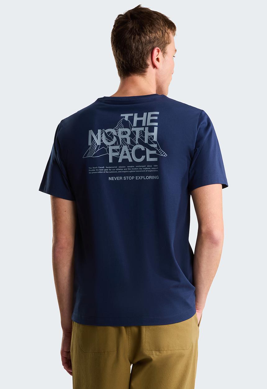The North Face - Mountain Sketch  Regular Short Sleeve Tee-Graphic - Summit Navy
