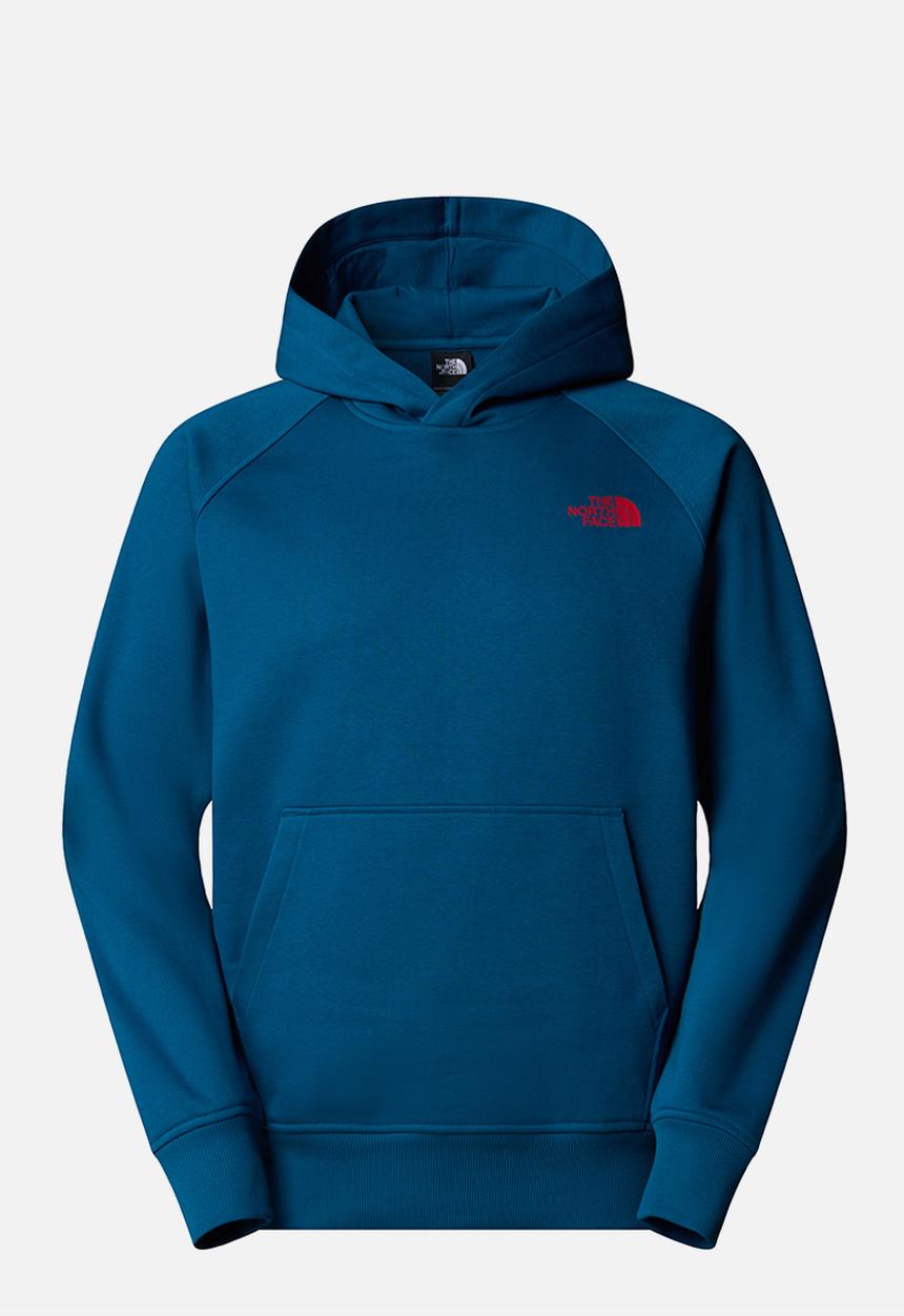 The North Face - Raglan Box NSE Hoodie - Mineral Ink-Tnf Red