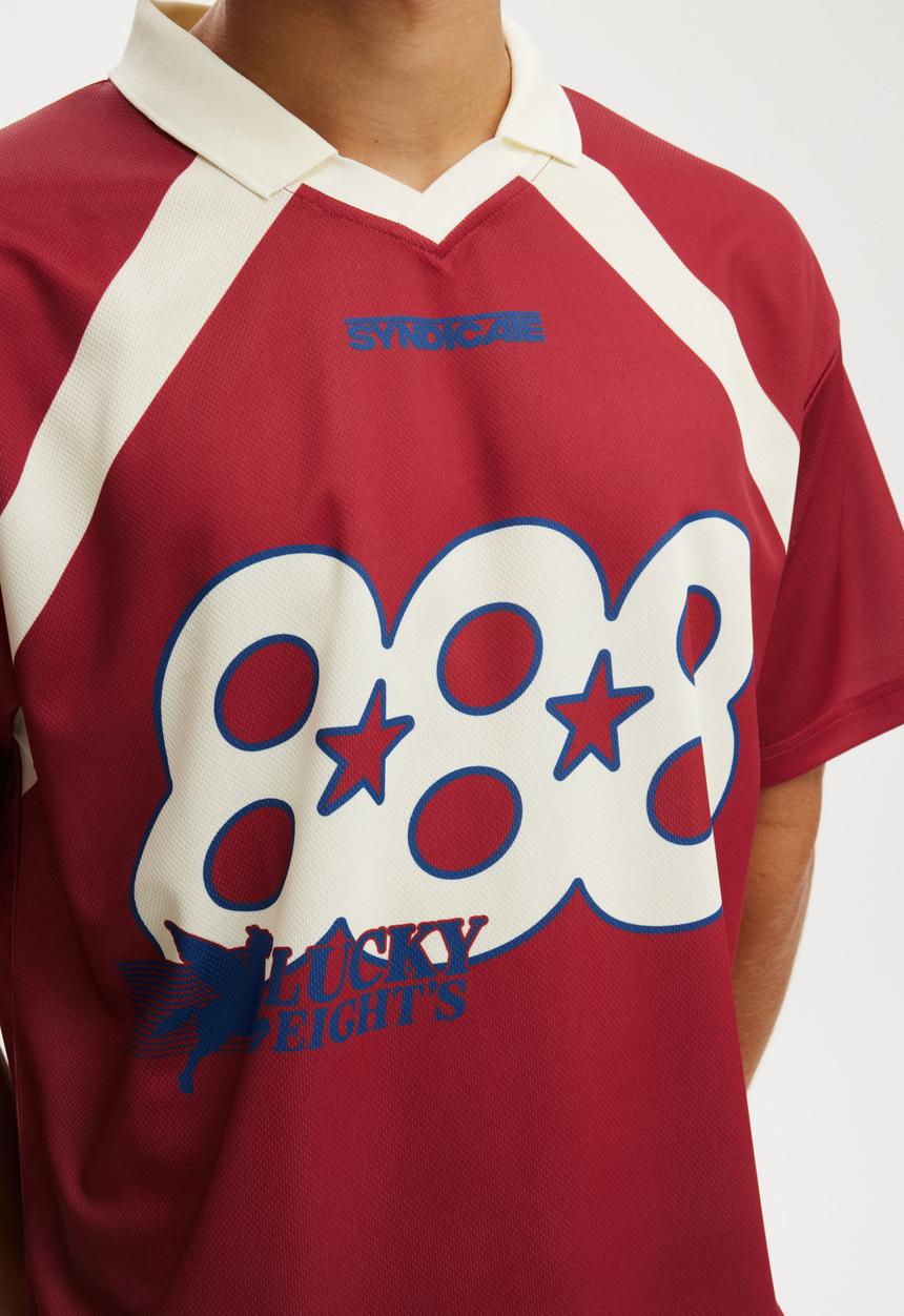 Cotton On - Cropped Sports Jersey - Garnet Red / 888
