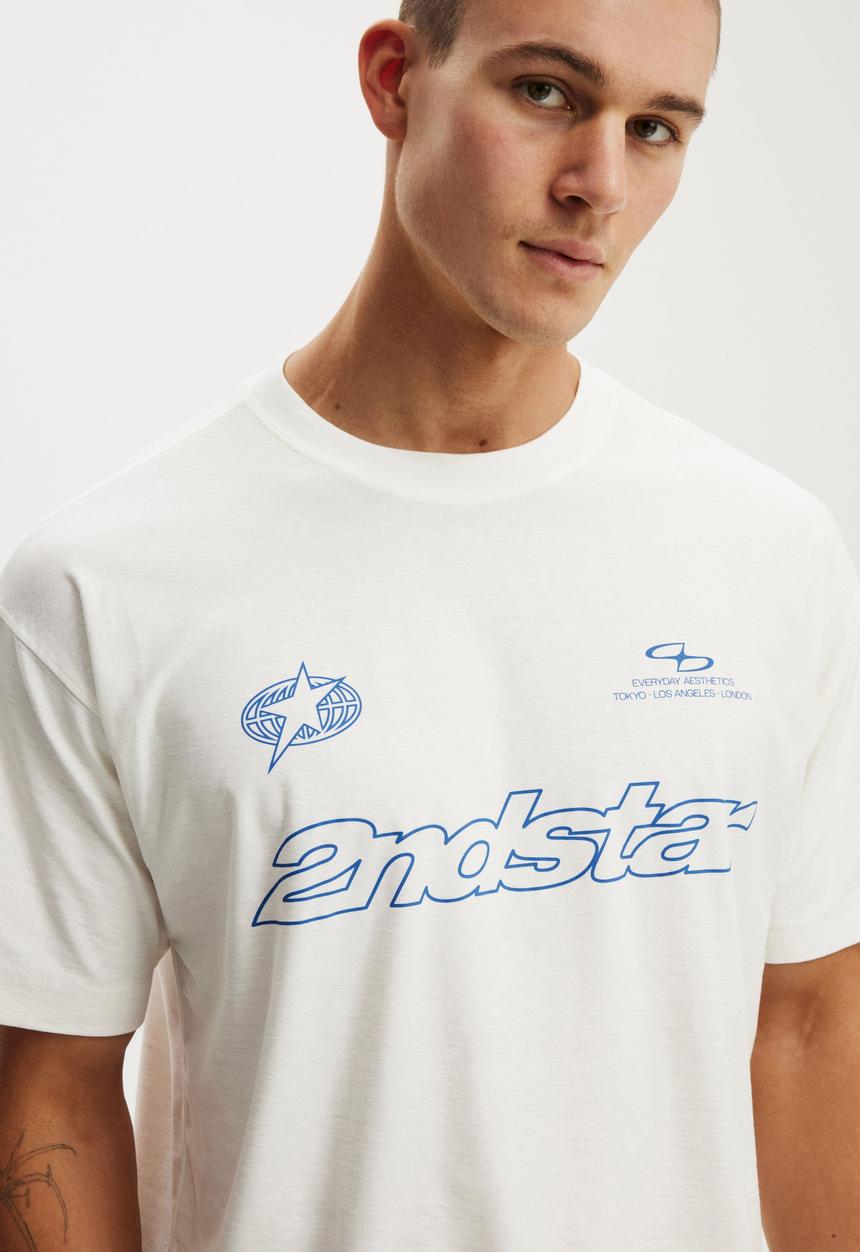 Cotton On - Box fit graphic T-shirt - everyday / ecru