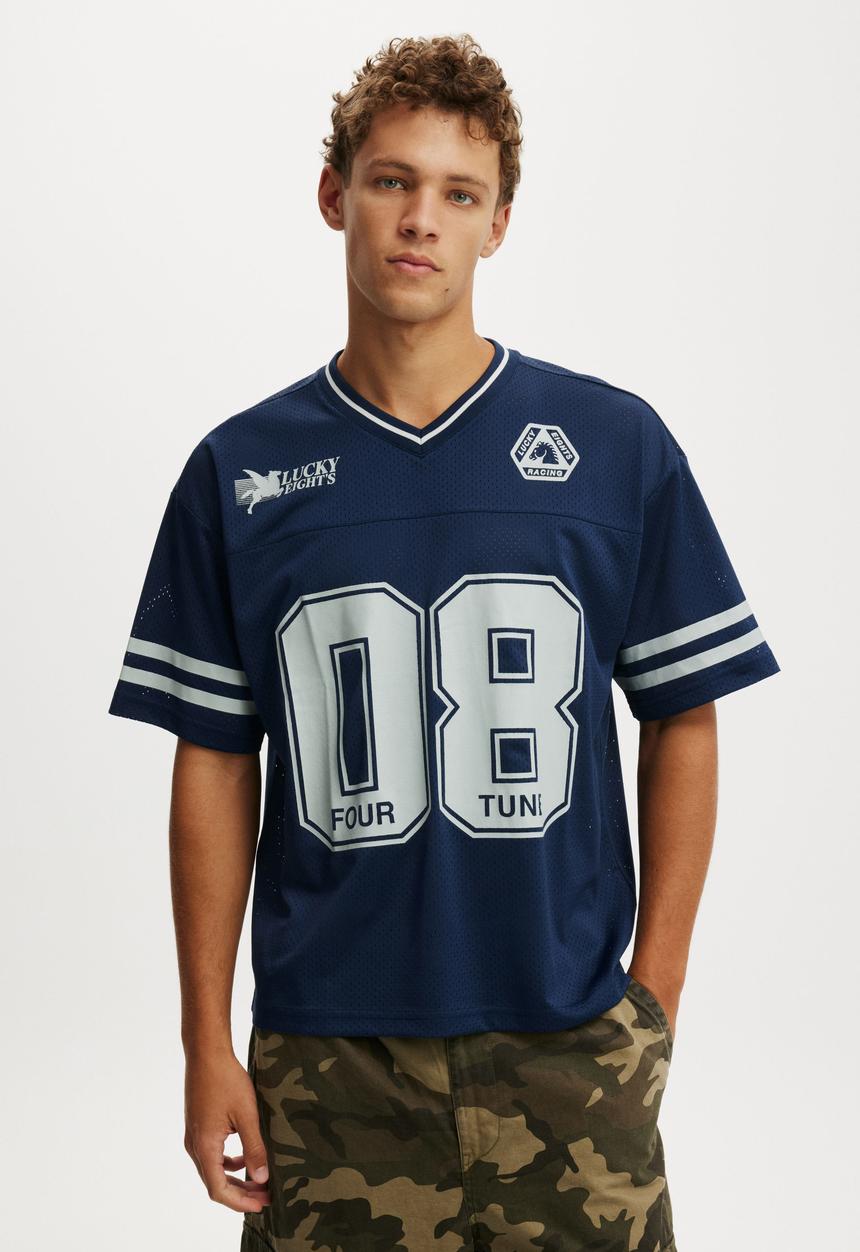 Cotton On - Football Jersey - Indigo/Eight Racing