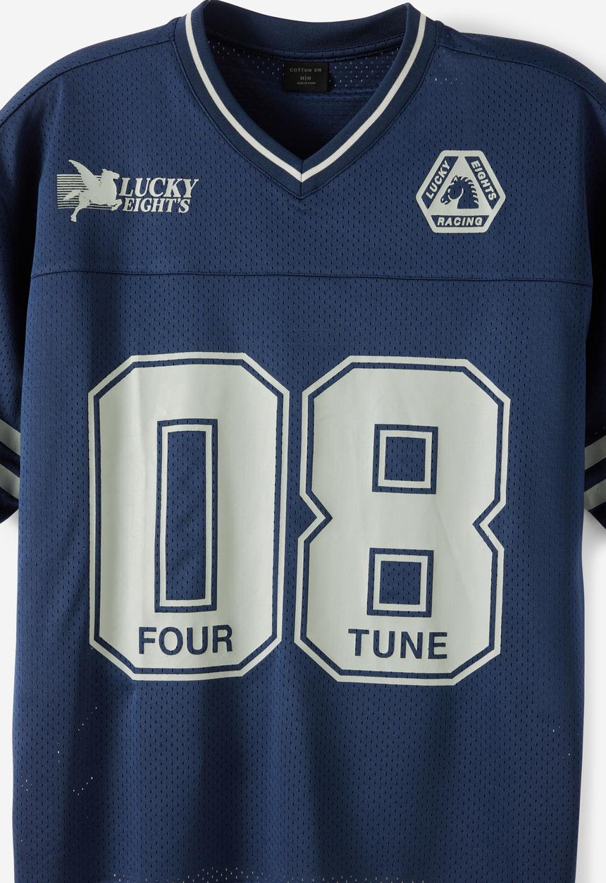Cotton On - Football Jersey - Indigo/Eight Racing