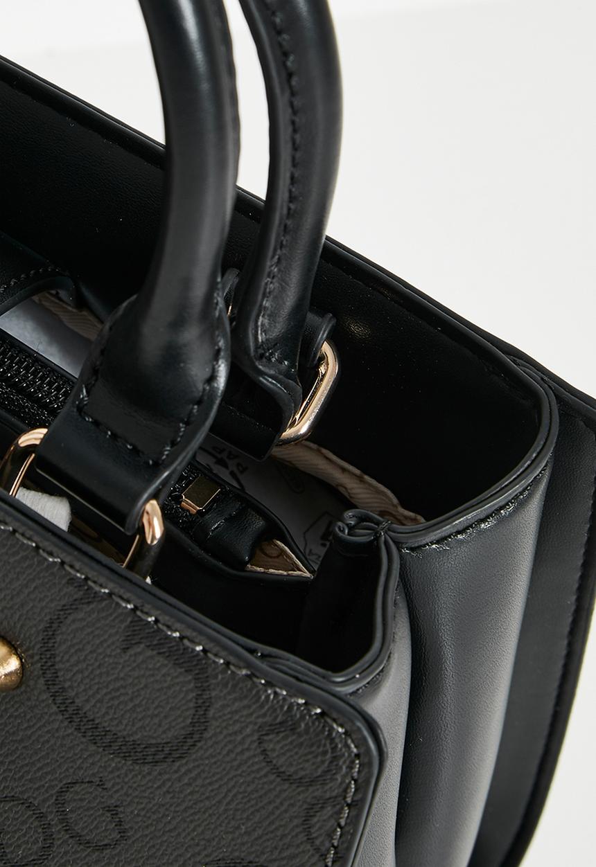 Lacy satchel bag- coal