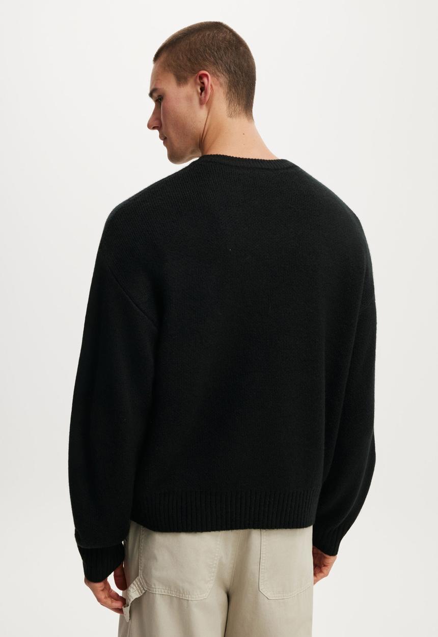 Cotton On - Alfa Romeo Box Fit Crew Knit - Lcn Alfa Romeo/Black