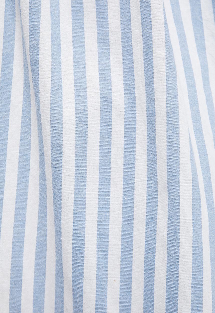 Stella Morgan - Stripe elasticated a-line midi skirt - blue stripe