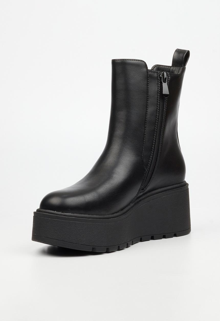 Rock & Co - Stigma 1 wedge chelsea ankle boot - black