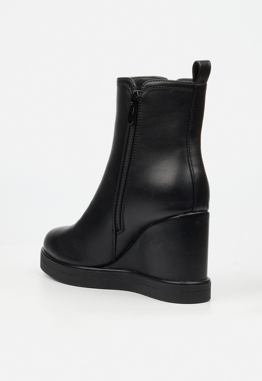 Miss Black - Bayou 1 platform wedge ankle boot - black