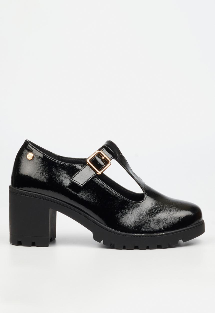 Miss Black - Crave 7 mary jane chunky block heel - black