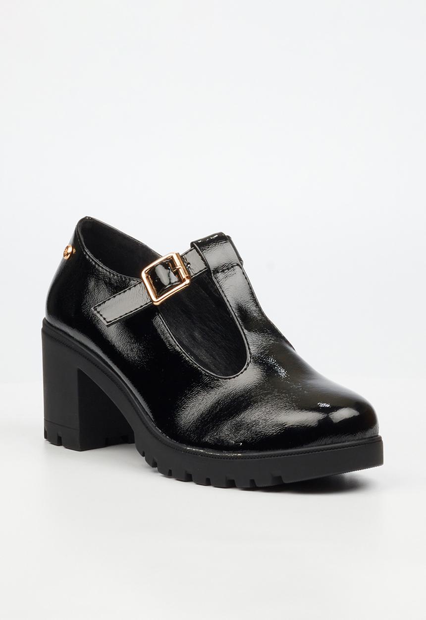 Miss Black - Crave 7 mary jane chunky block heel - black