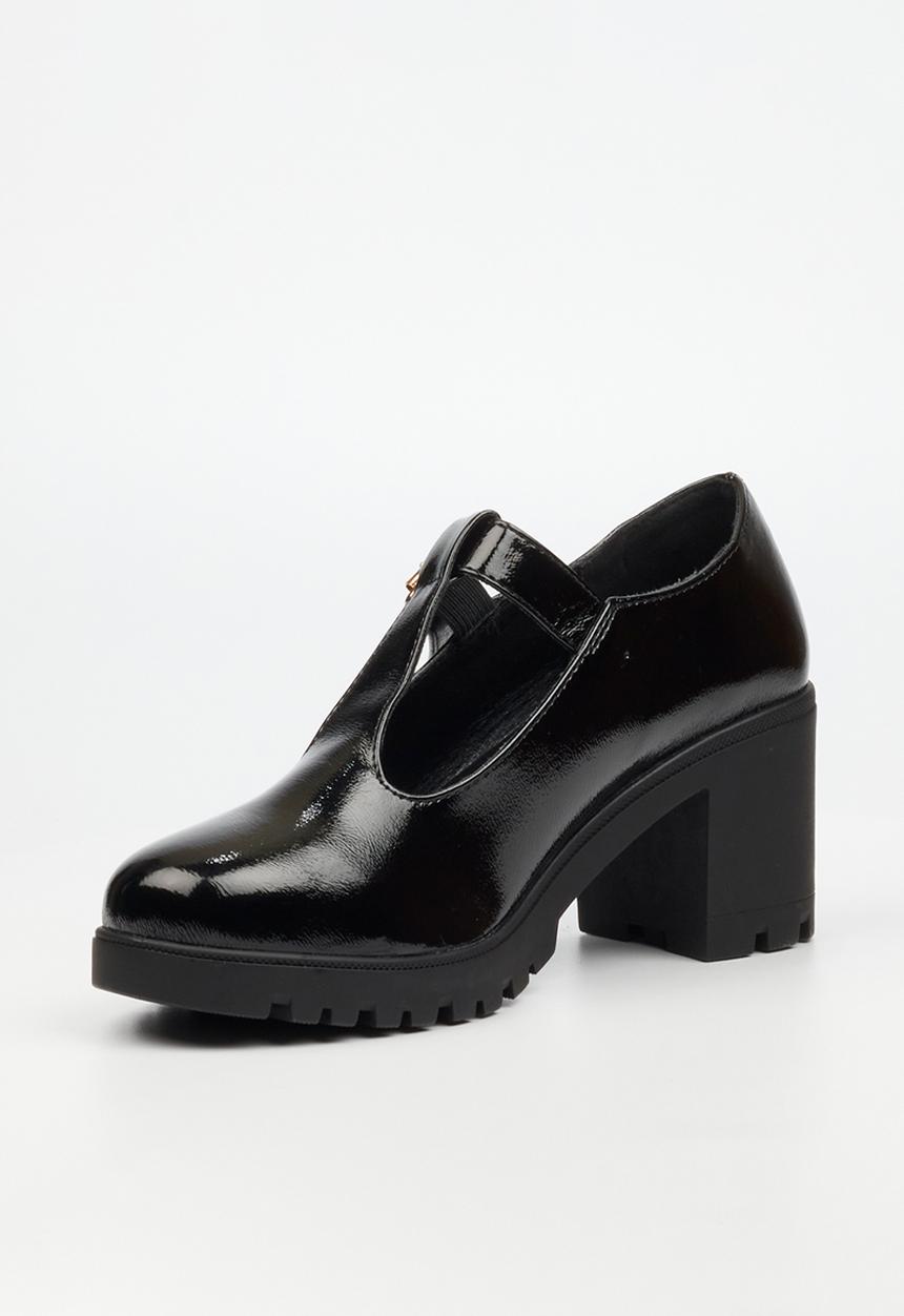 Miss Black - Crave 7 mary jane chunky block heel - black