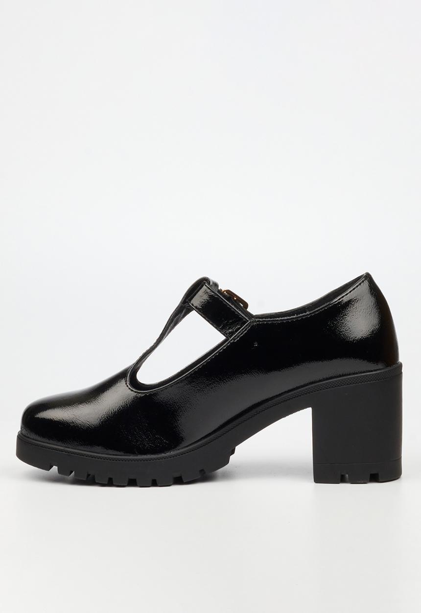 Miss Black - Crave 7 mary jane chunky block heel - black