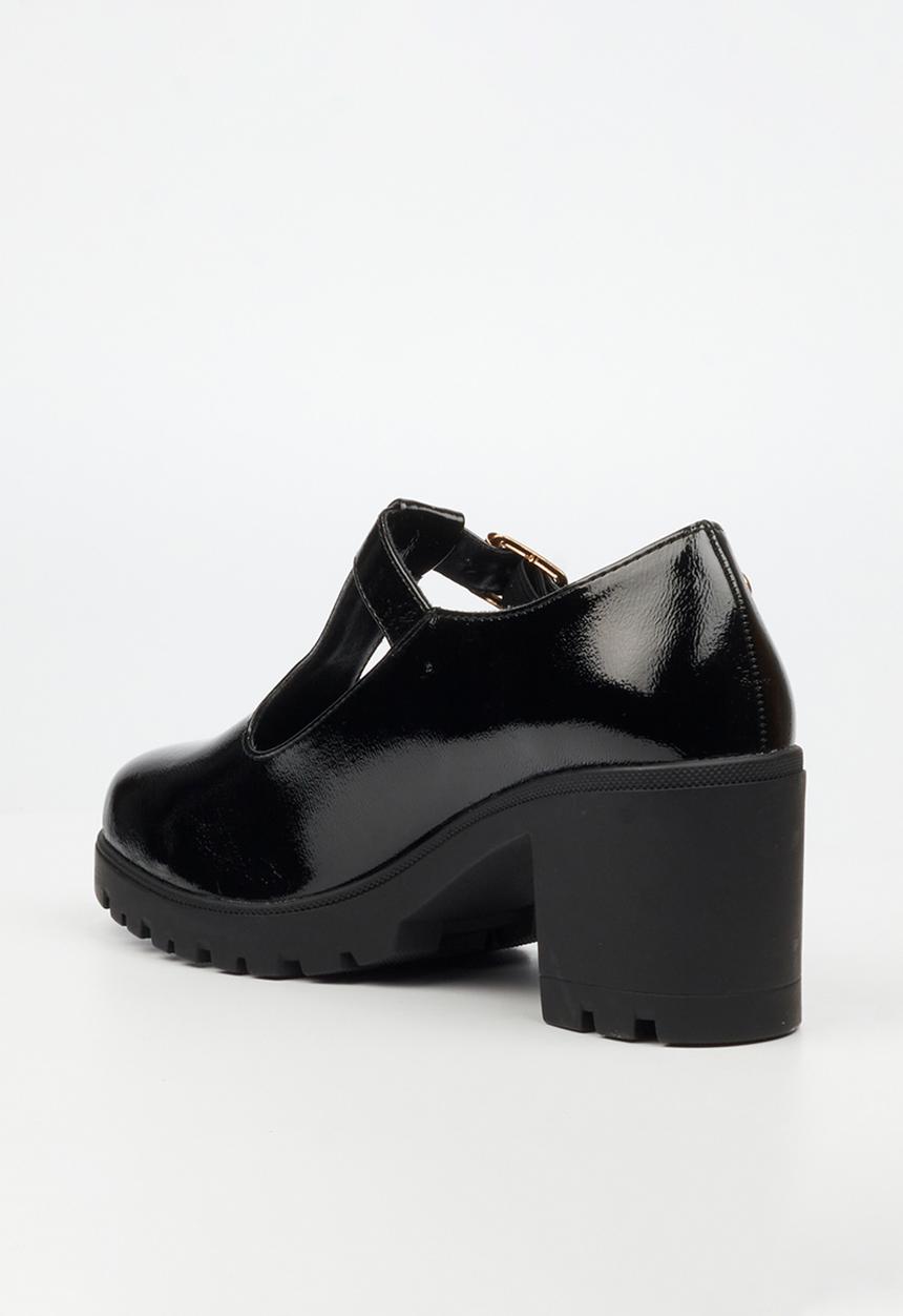 Miss Black - Crave 7 mary jane chunky block heel - black