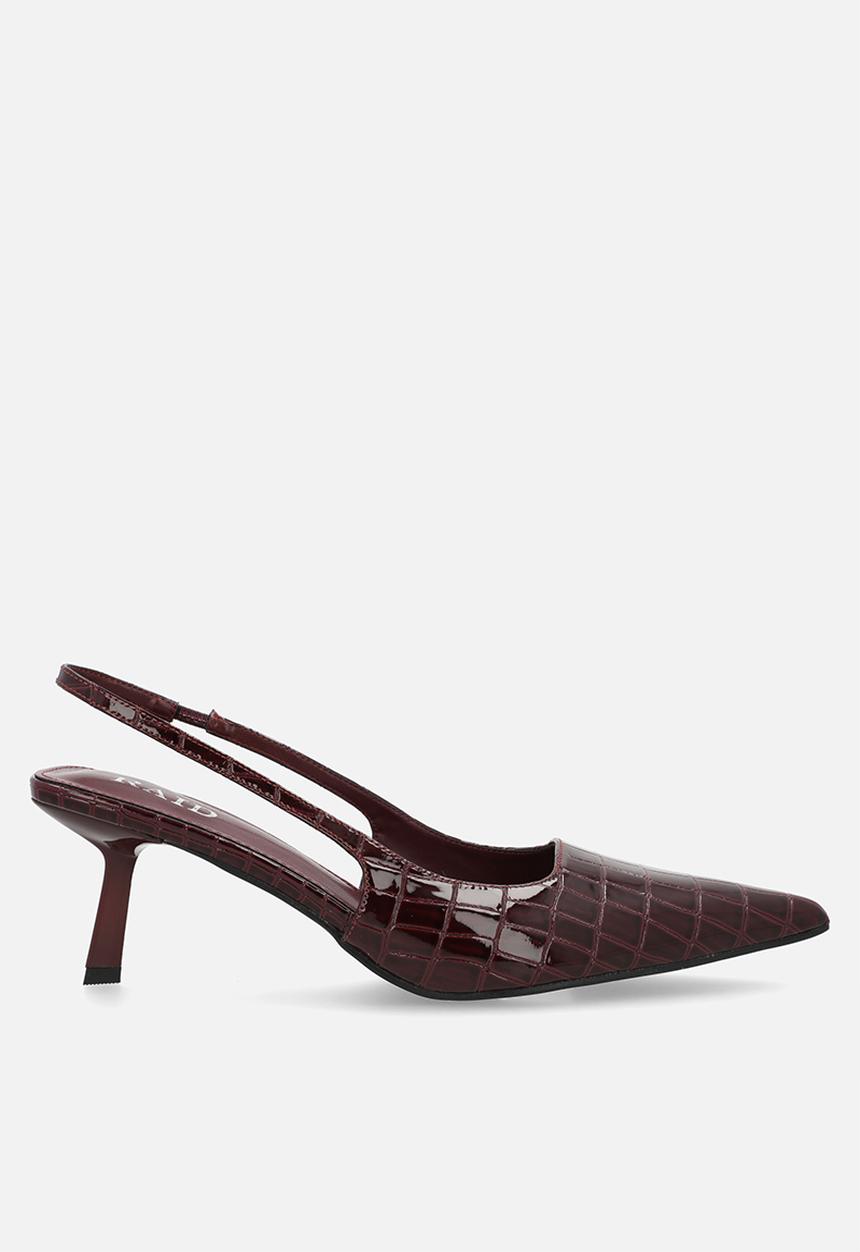 Raid London - Laura stiletto slingback heel - burgundy