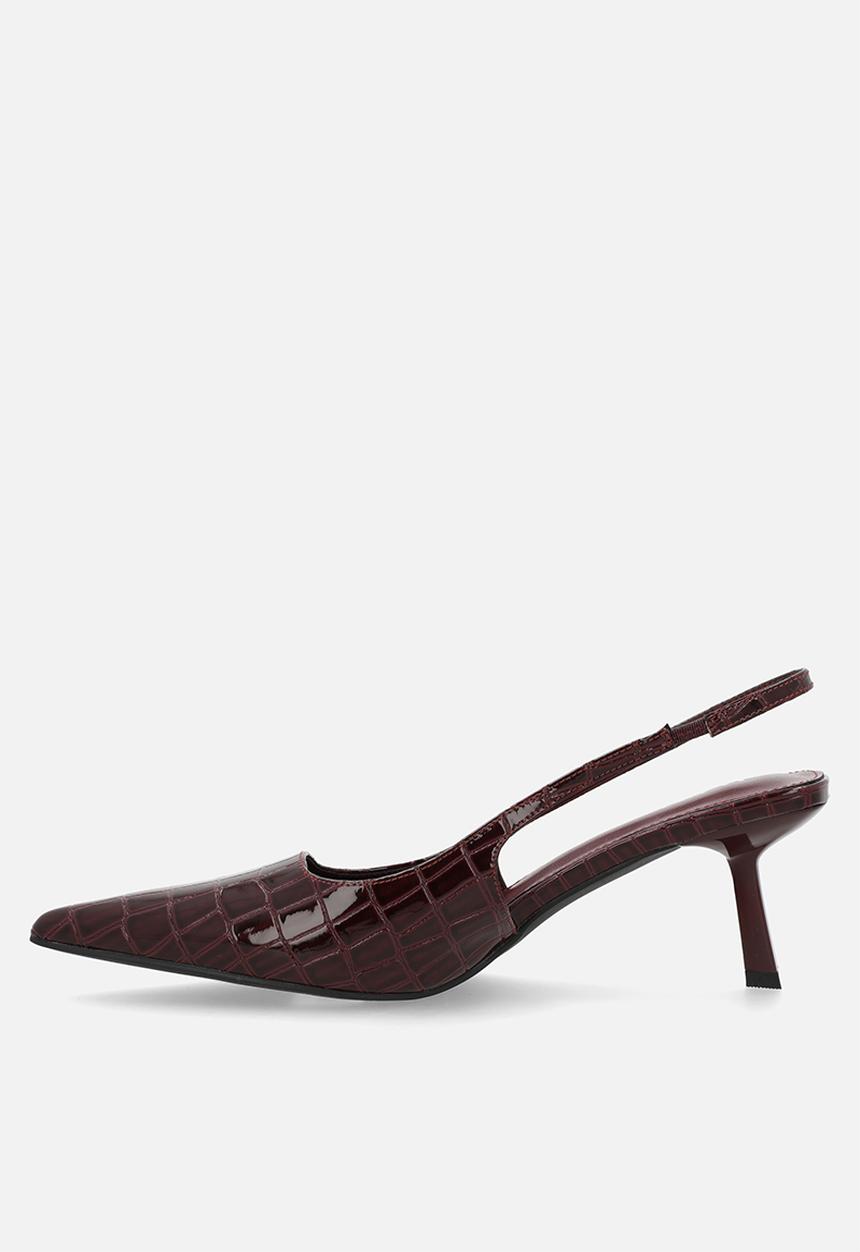 Raid London - Laura stiletto slingback heel - burgundy