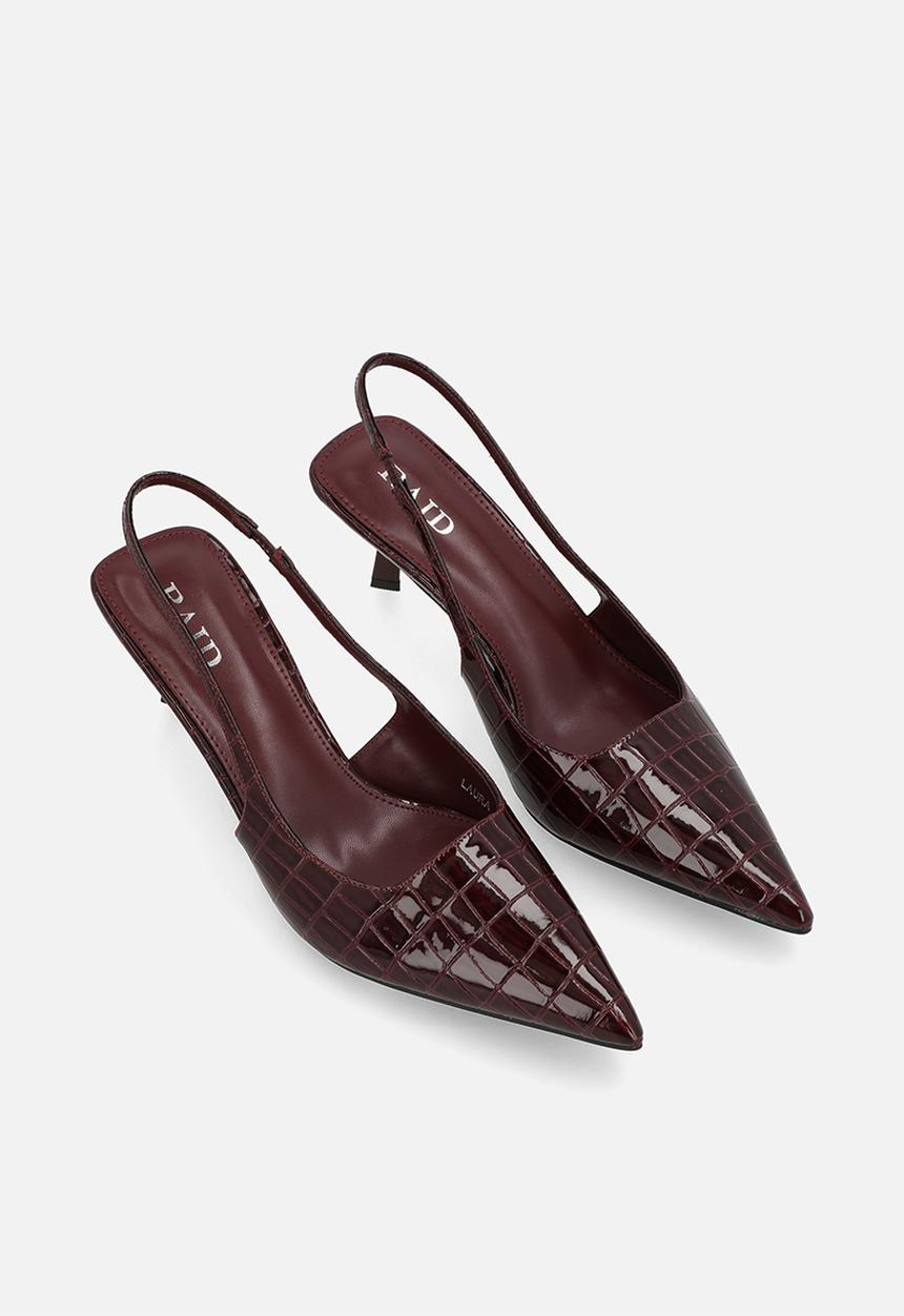 Raid London - Laura stiletto slingback heel - burgundy