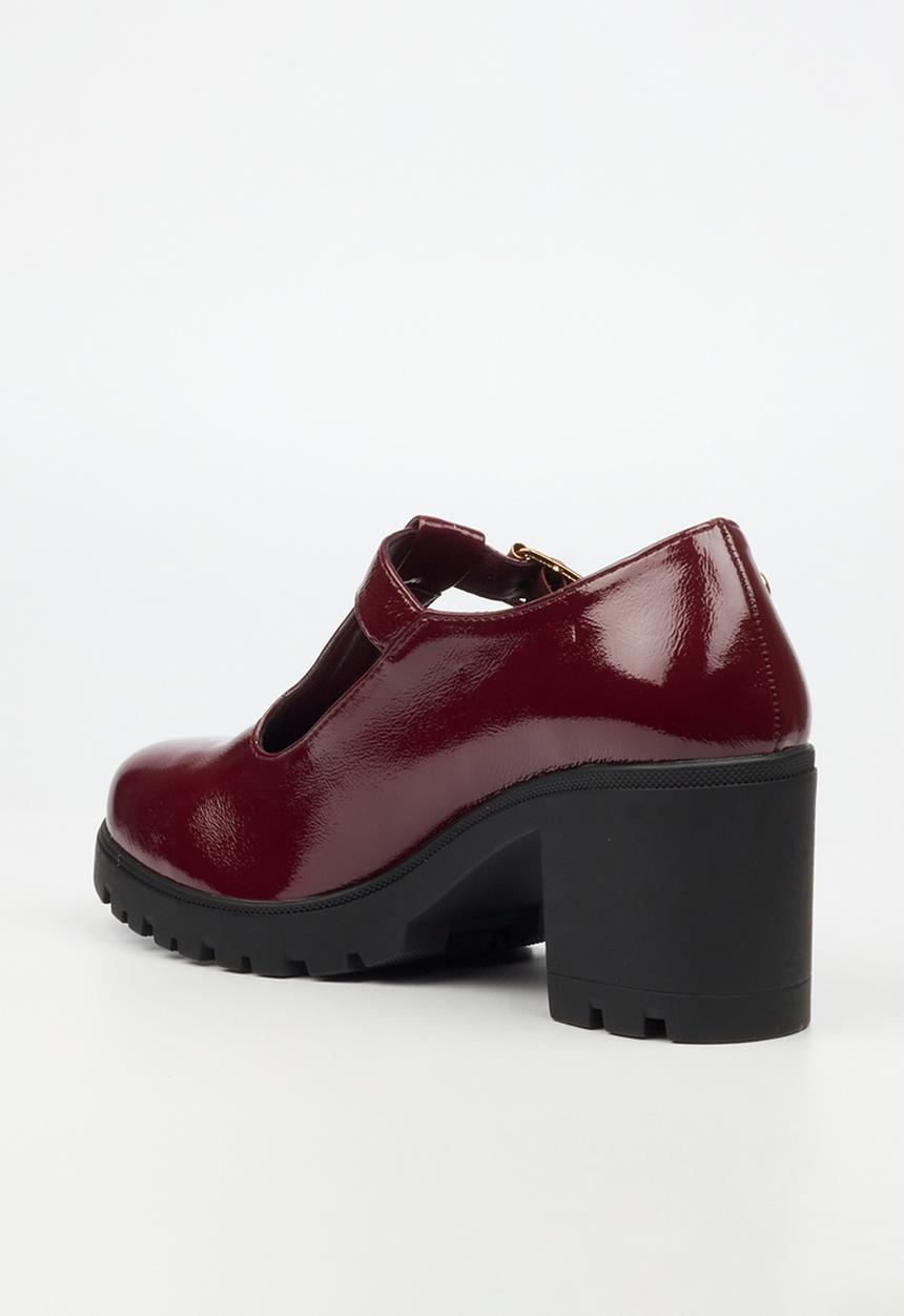 Miss Black - Crave 7 mary jane chunky block heel - wine