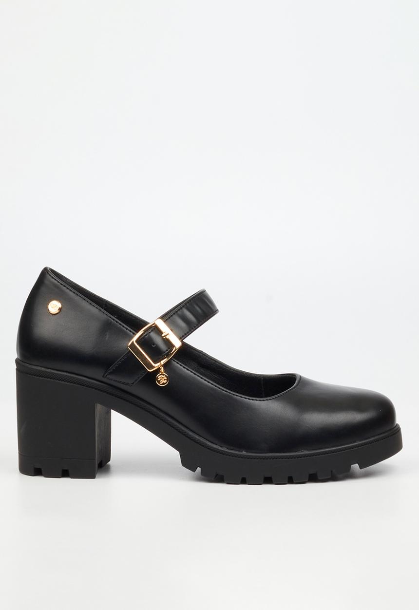 Miss Black - Crave 8 mary jane chunky block heel - black