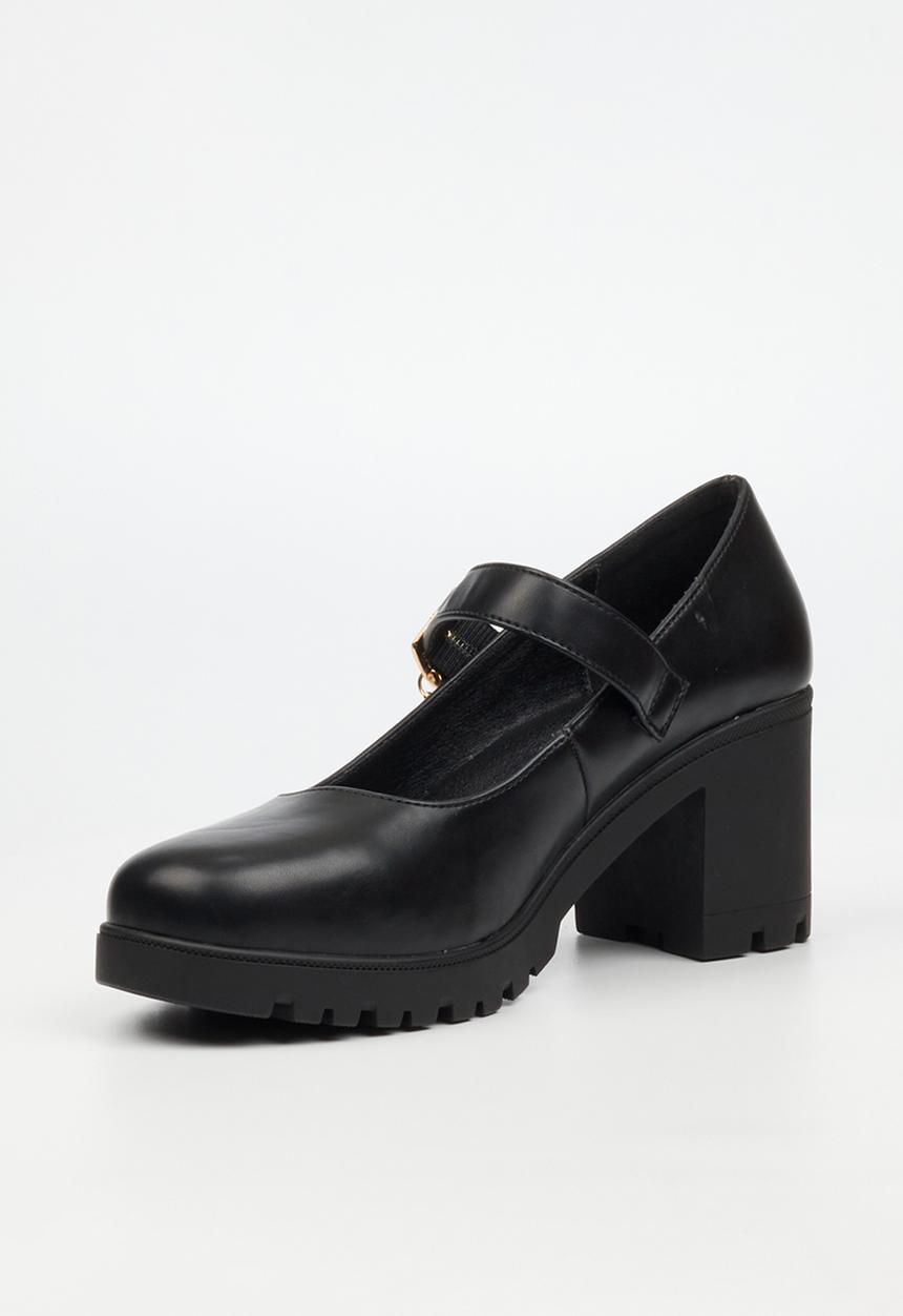 Miss Black - Crave 8 mary jane chunky block heel - black