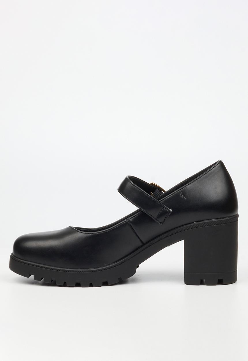 Miss Black - Crave 8 mary jane chunky block heel - black