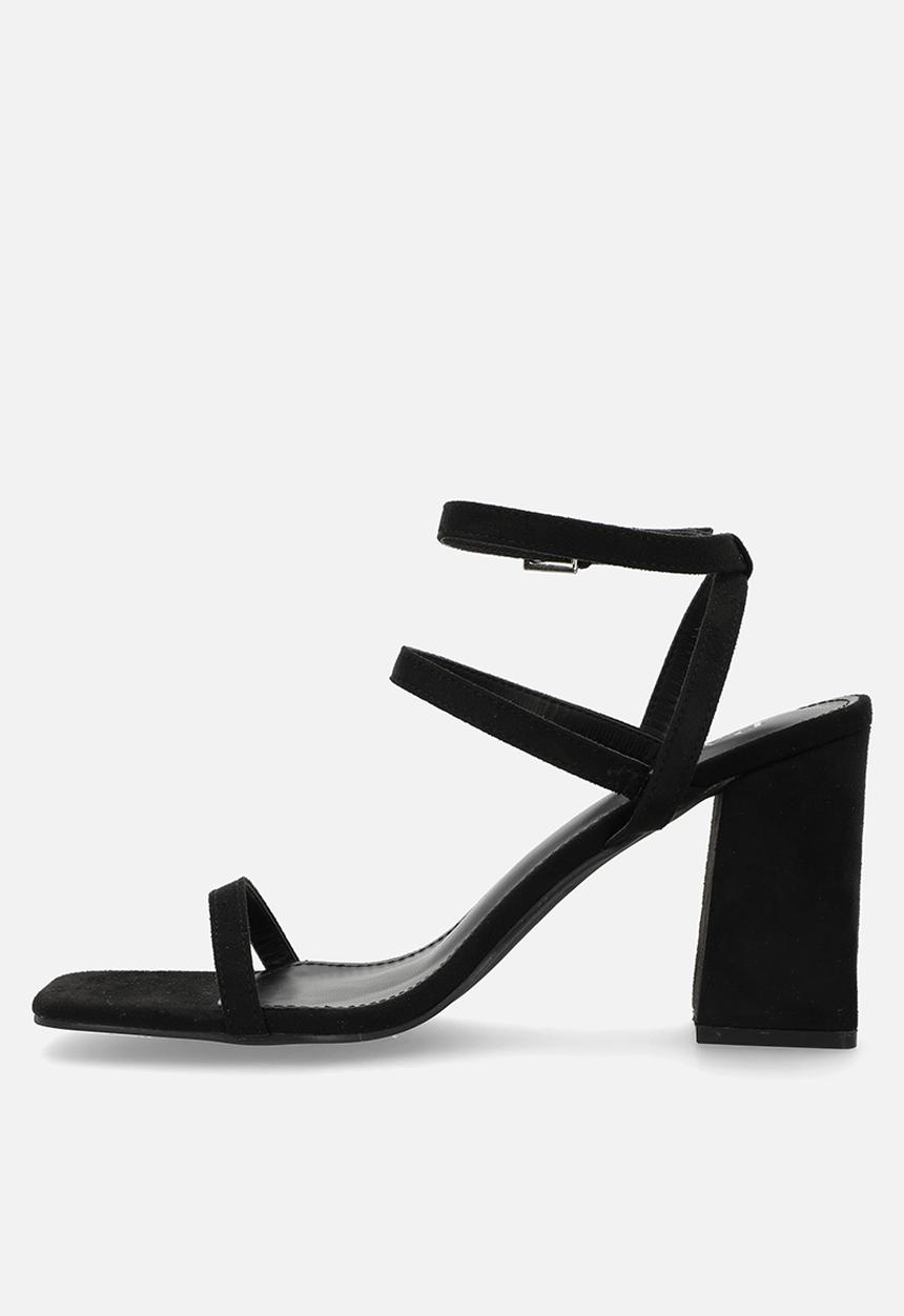 Raid London - Jeeya block ankle strap heel - black 