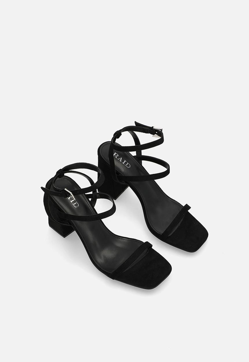 Raid London - Jeeya block ankle strap heel - black 