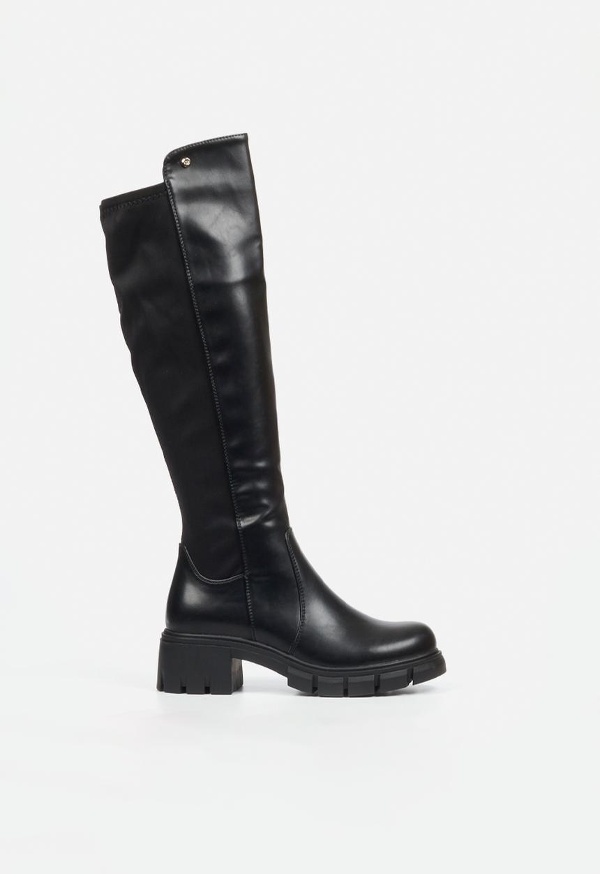 Miss Black - Odyssey 8 chunky stretch long boot - black