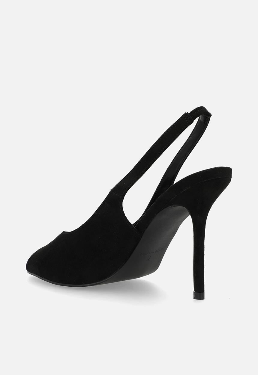 Raid London - Dorry stiletto slingback heel - black suede