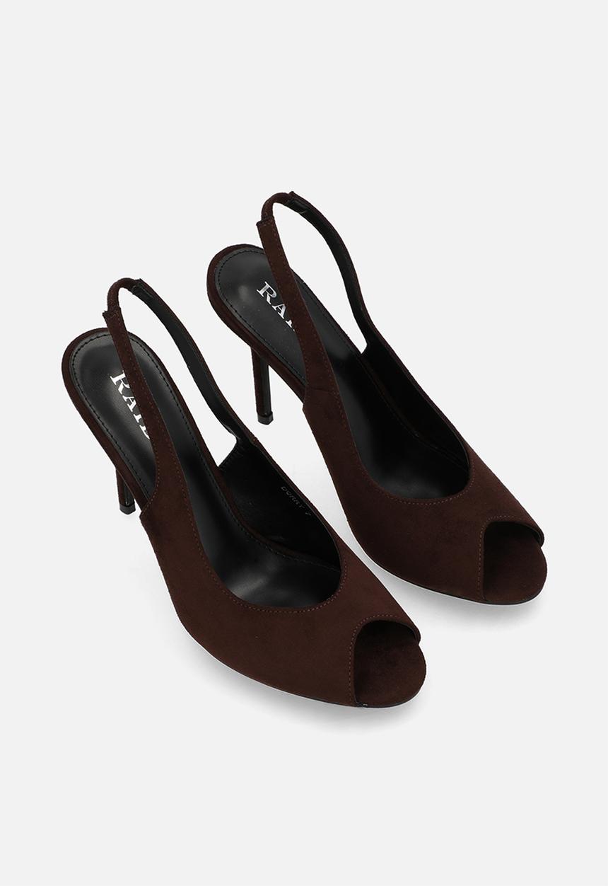 Raid London - Dorry stiletto slingback heel - brown suede