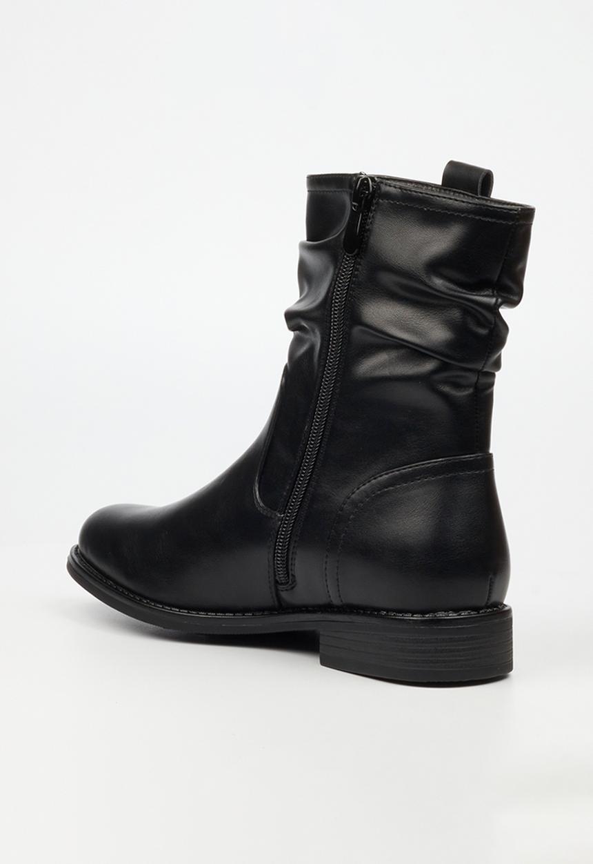 Miss Black - Mirror 1 ruched ankle boot - black