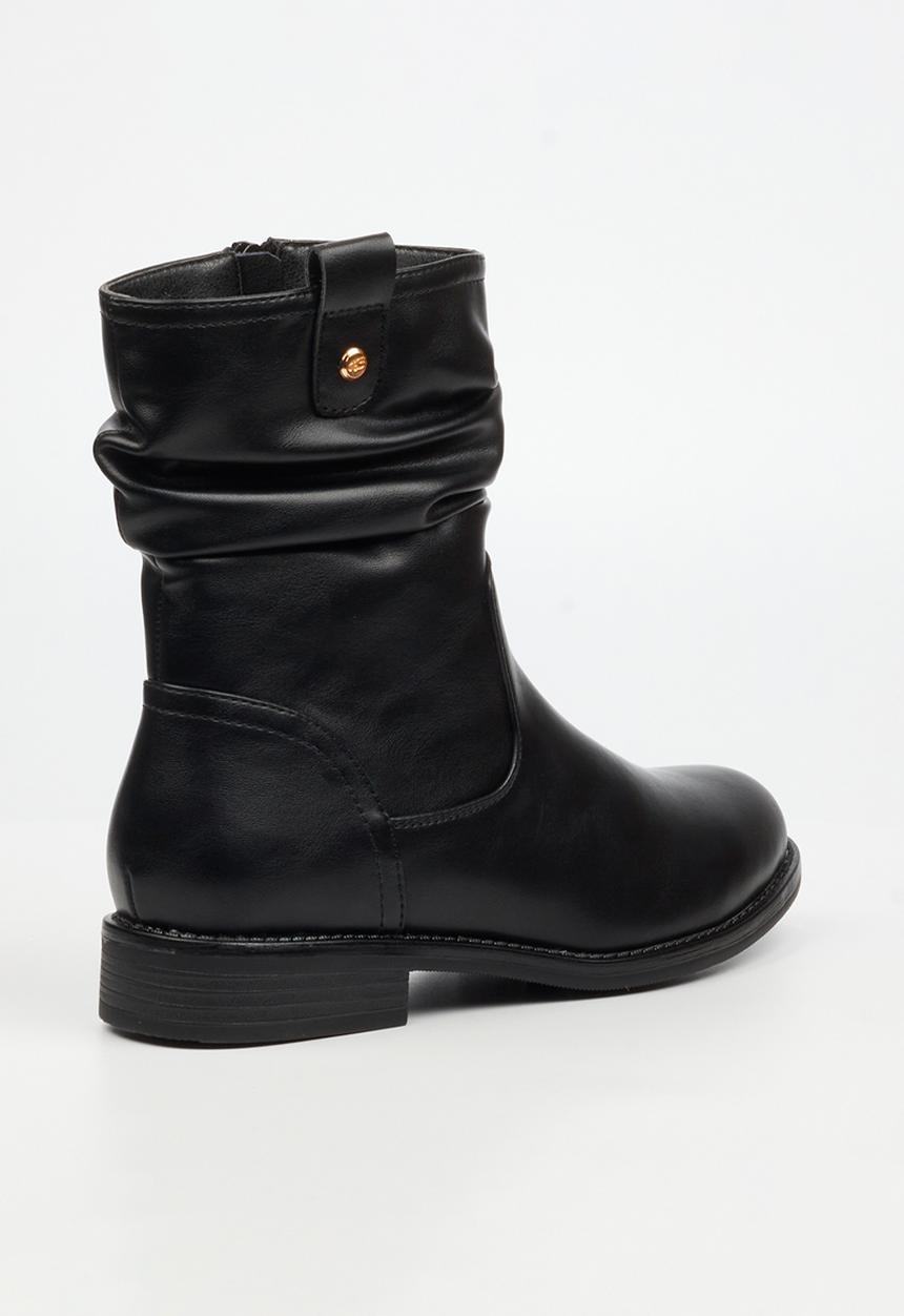 Miss Black - Mirror 1 ruched ankle boot - black