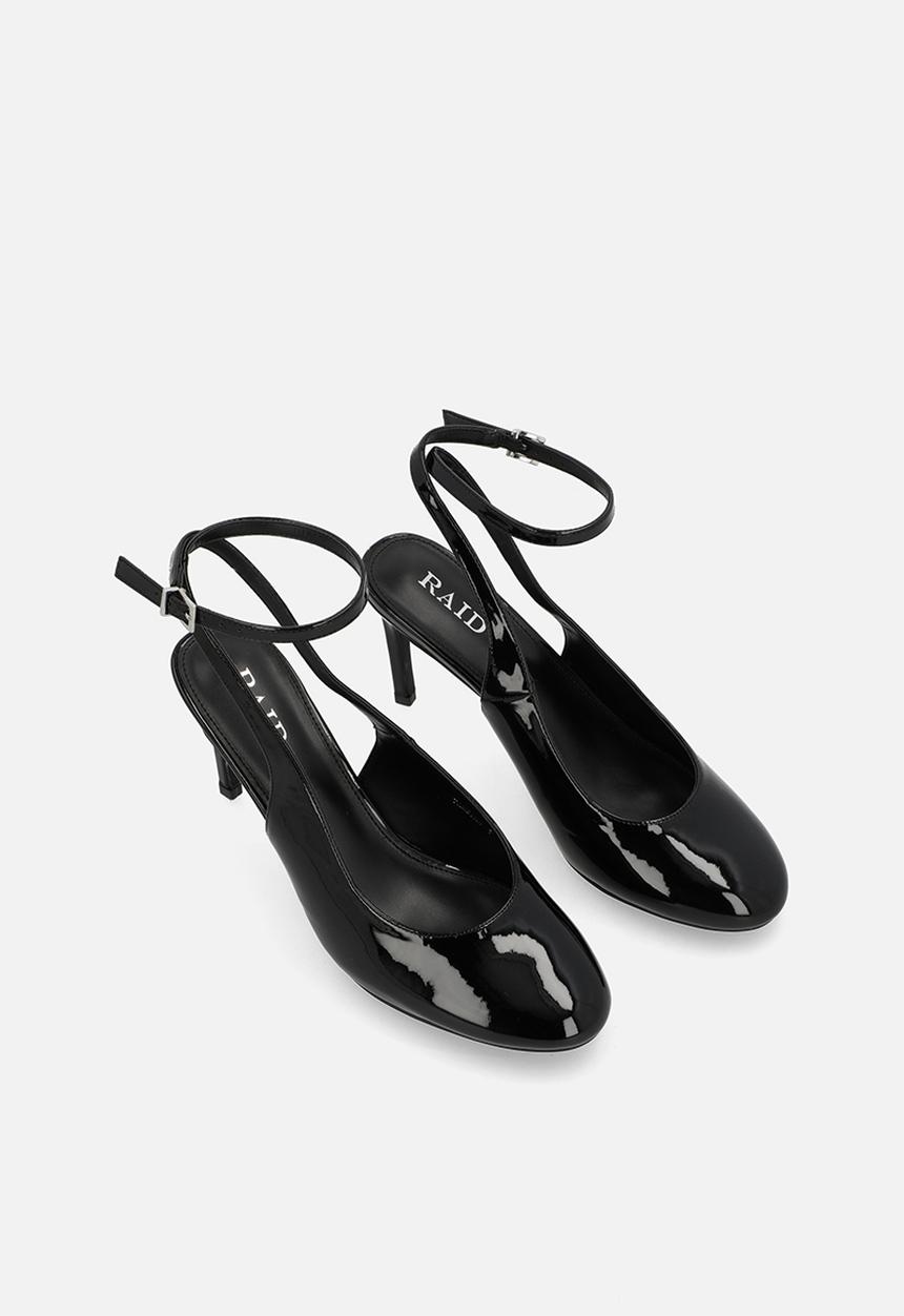 Raid London - Tameika stiletto ankle strap heel - black